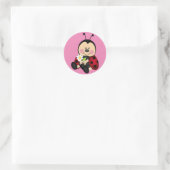 Kute cartoon lady bug klassieke round sticker (Tas)