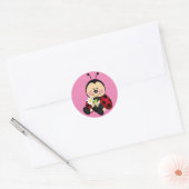 Kute cartoon lady bug klassieke round sticker (Envelop)