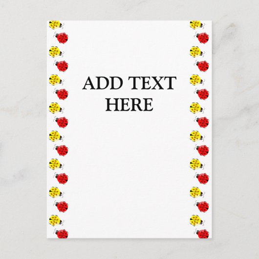 Kute Cartoon Ladybugs in rood en geel Briefkaart (Voorkant)