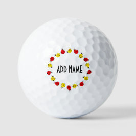 Kute Cartoon Ladybugs in rood en geel Golfballen