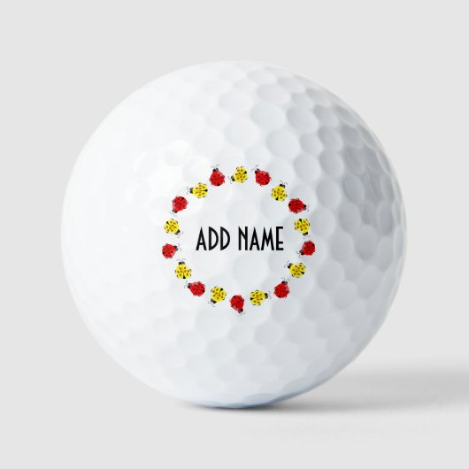 Kute Cartoon Ladybugs in rood en geel Golfballen (Voorkant)
