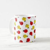 Kute Cartoon Ladybugs in rood en geel Koffiemok (Voorkant links)