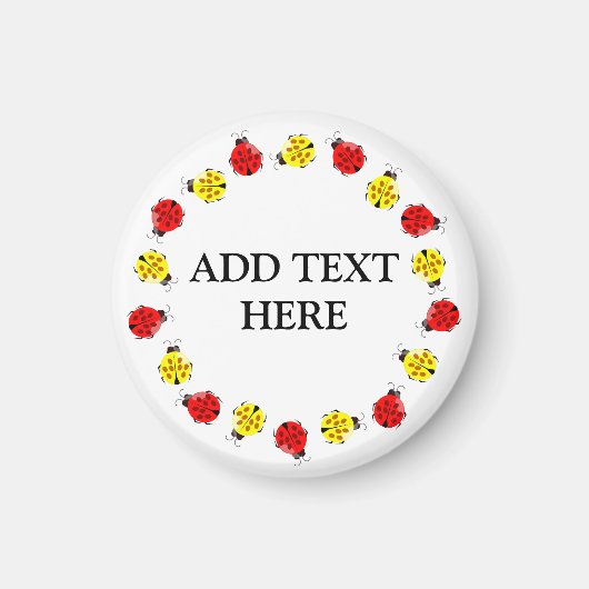 Kute Cartoon Ladybugs in rood en geel Magneet (Voorkant)