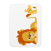 Kute Cartoon Lion Pap en Cub Flexible Magnet Magneet (Verticaal)