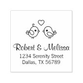 Kute Cartoon Lovevogels - Meeradres Zelfinktende Stempel (Design)