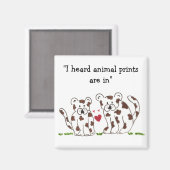 Kute Cartoon luipaarden met Gezegde Magneet (Voorkant / Achterkant)