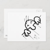 Kute Cartoon Man die over een hek gaat Briefkaart (Voorkant / Achterkant)