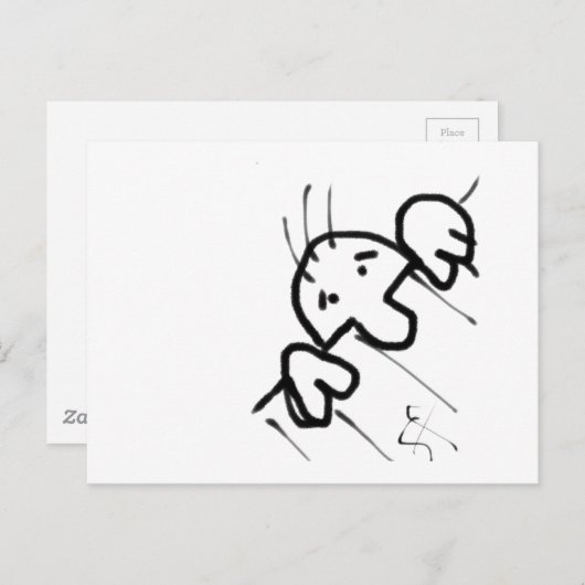 Kute Cartoon Man die over een hek gaat Briefkaart (Voorkant / Achterkant)