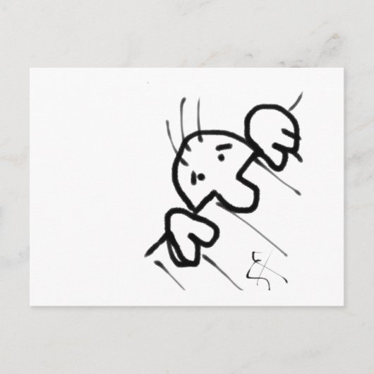 Kute Cartoon Man die over een hek gaat Briefkaart (Voorkant)