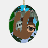 Kute Cartoon moeder Baby Keramisch Ornament (Rechts)