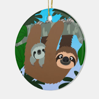 Kute Cartoon moeder Baby Keramisch Ornament