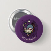 Kute Cartoon mole Writer of Student with Books Ronde Button 5,7 Cm (Voorkant /achterkant)