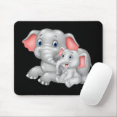Kute cartoon olifant met baby muismat (Met muis)