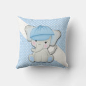 Kute cartoon-olifant op een blauwe achtergrond kussen (Achterkant)
