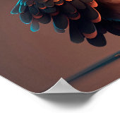 Kute cartoon op een donkerbruine achtergrond. poster (Hoek)