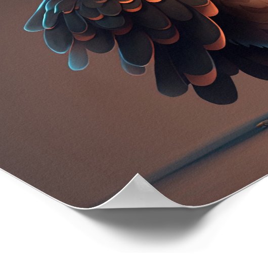 Kute cartoon op een donkerbruine achtergrond. poster (Hoek)