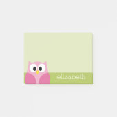 Kute Cartoon Owl - Roze en kalkgroen Post-it® Notes (Voorkant)