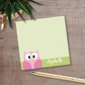 Kute Cartoon Owl - Roze en kalkgroen Post-it® Notes