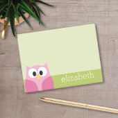 Kute Cartoon Owl - Roze en kalkgroen Post-it® Notes