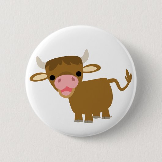 Kute Cartoon Ox-knoopbadge Ronde Button 5,7 Cm (Voorkant)
