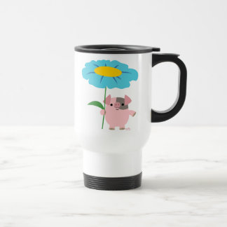 Kute Cartoon pig met Gift (blauw) fort Mok