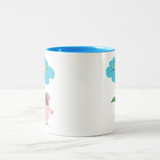 Kute Cartoon pig met Gift (blauw) Mok (Center)