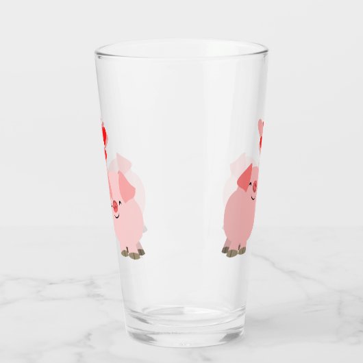 Kute Cartoon pigs in Love Glas (Links)
