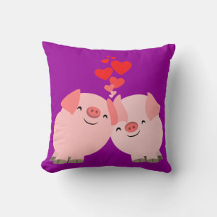 Kute Cartoon Pigs in Love Pillow Kussen