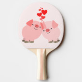 Kute Cartoon Pigs in Love Ping Pong Paddle Tafeltennisbatje (Achterkant)