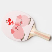 Kute Cartoon Pigs in Love Ping Pong Paddle Tafeltennisbatje (Zijkant)