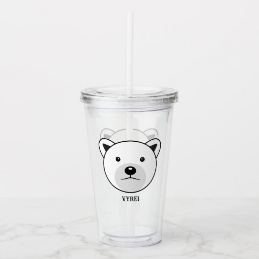 Kute Cartoon Polar Beer Acryl Drinkbeker (Voorkant)