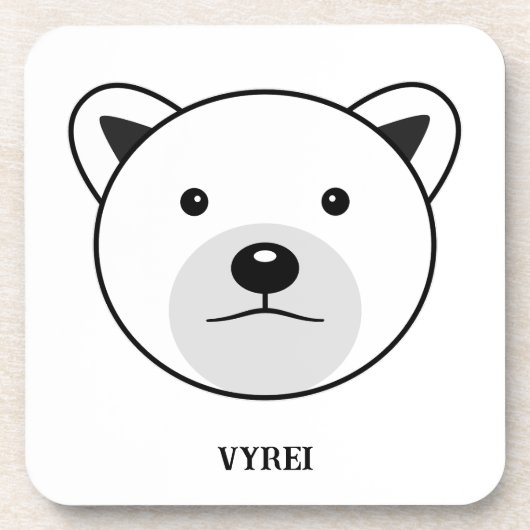 Kute Cartoon Polar Beer Bier Onderzetter (Voorkant)
