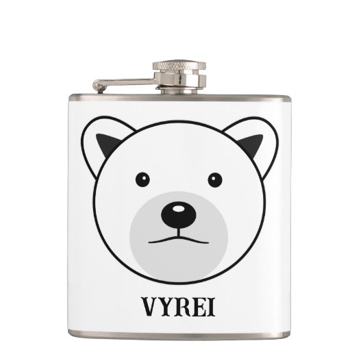 Kute Cartoon Polar Beer Heupfles (Voorkant)