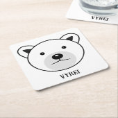 Kute Cartoon Polar Beer Kartonnen Onderzetters (Schuin)