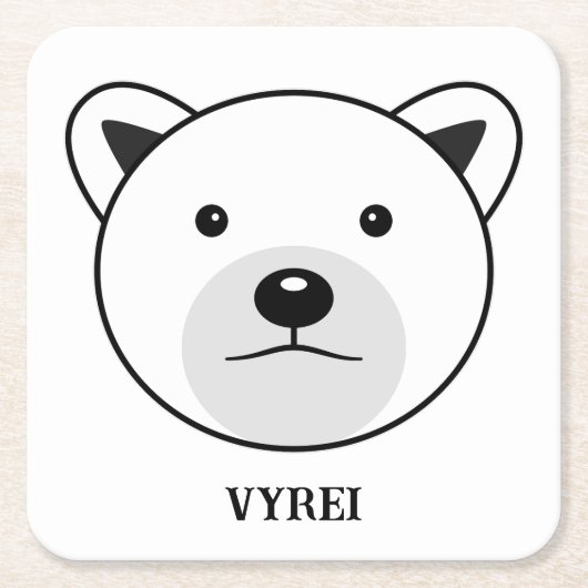 Kute Cartoon Polar Beer Kartonnen Onderzetters (Voorkant)