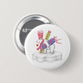 Kute Cartoon Polar Beer met kerstcadeautjes Ronde Button 5,7 Cm (Voorkant /achterkant)