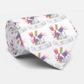 Kute Cartoon Polar Beer met kerstcadeautjes Stropdas (Opgerold)