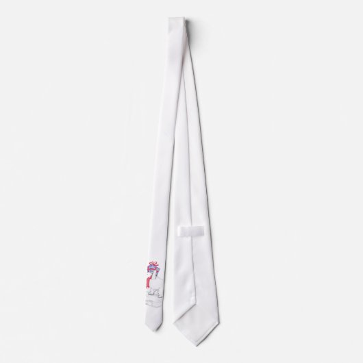 Kute Cartoon Polar Beer met kerstcadeautjes Stropdas (Achterkant)