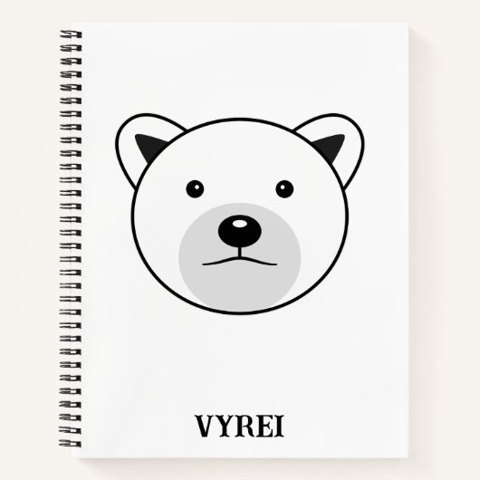 Kute Cartoon Polar Beer Notitieboek (Voorkant)