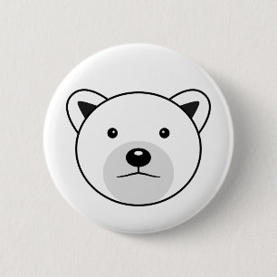 Kute Cartoon Polar Beer Ronde Button 5,7 Cm
