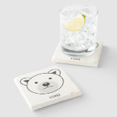 Kute Cartoon Polar Beer Stenen Onderzetter (Zijkant)