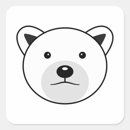 Kute Cartoon Polar Beer Vierkante Sticker (Voorkant)