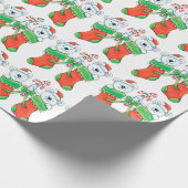 Kute Cartoon Polar Beren in kerstmis Cadeaupapier (Hoek)