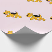 Kute Cartoon Puppy Dog Wrapping Paper Cadeaupapier (Hoek)