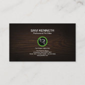 Kute Cartoon Puppy Wood Grain Placard Pet Sitter Visitekaartje (Achterkant)