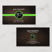 Kute Cartoon Puppy Wood Grain Placard Pet Sitter Visitekaartje (Voorkant / Achterkant)