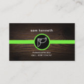 Kute Cartoon Puppy Wood Grain Placard Pet Sitter Visitekaartje (Voorkant)