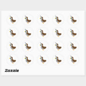 Kute Cartoon Quail Ronde Sticker (Vel)
