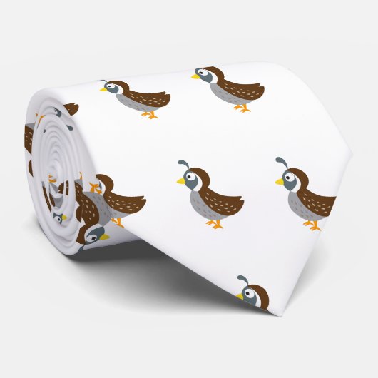 Kute Cartoon Quail Stropdas (Opgerold)