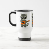 Kute Cartoon Raccoon Guitar Commuter Mok (Links)